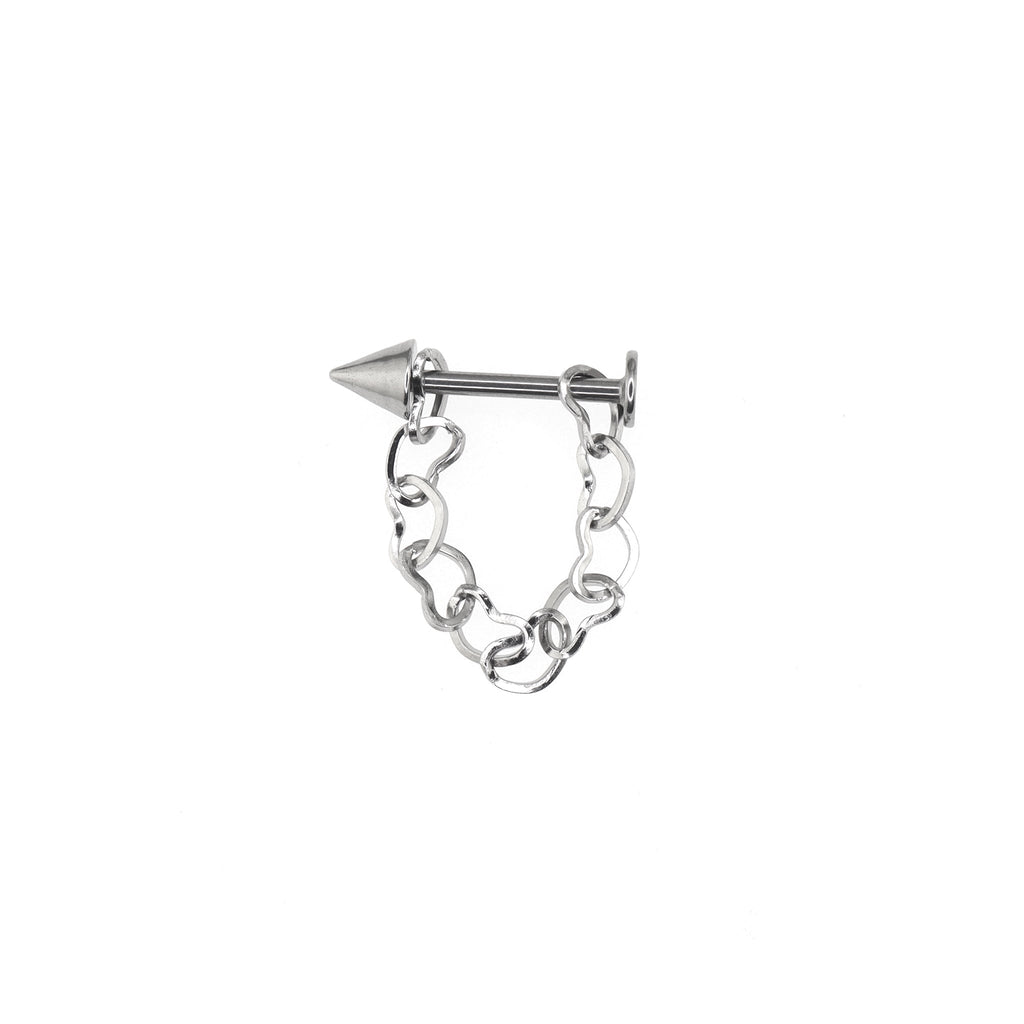Heart Chain Spike stainless steel Lip Stud