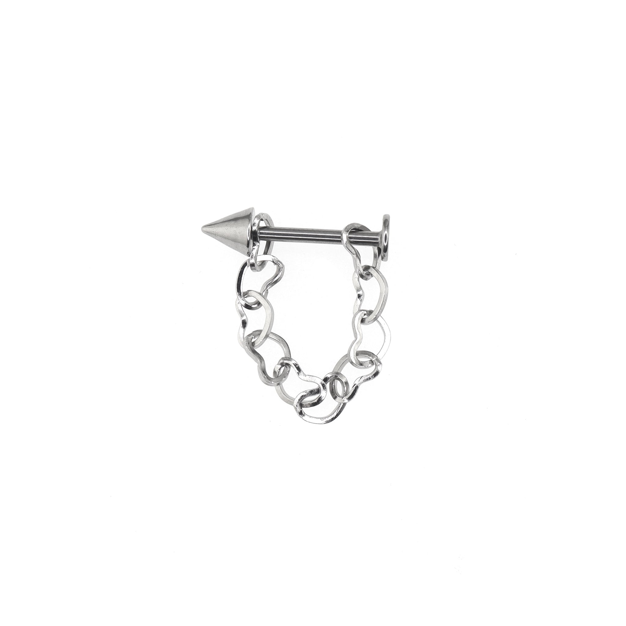 Heart Chain Spike stainless steel Lip Stud