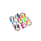 Colorful Acrylic Contrast Ball Horseshoe Ring