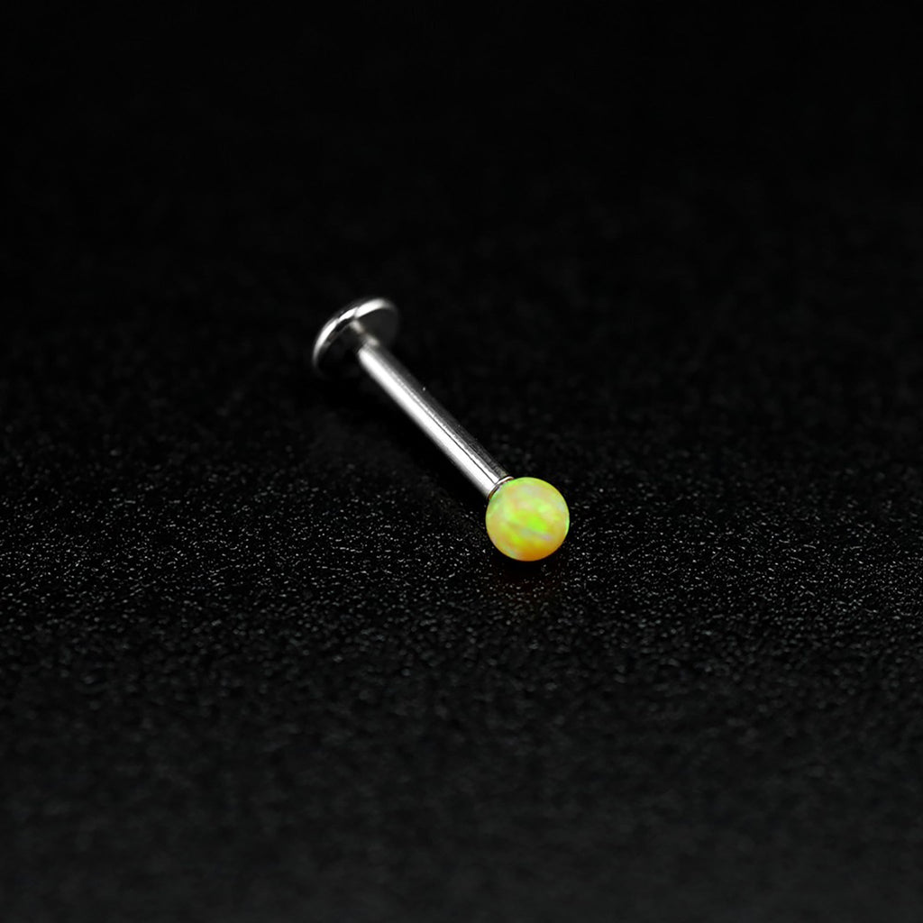 3mm Opal Internal Thread Stainless Steel Labret Stud