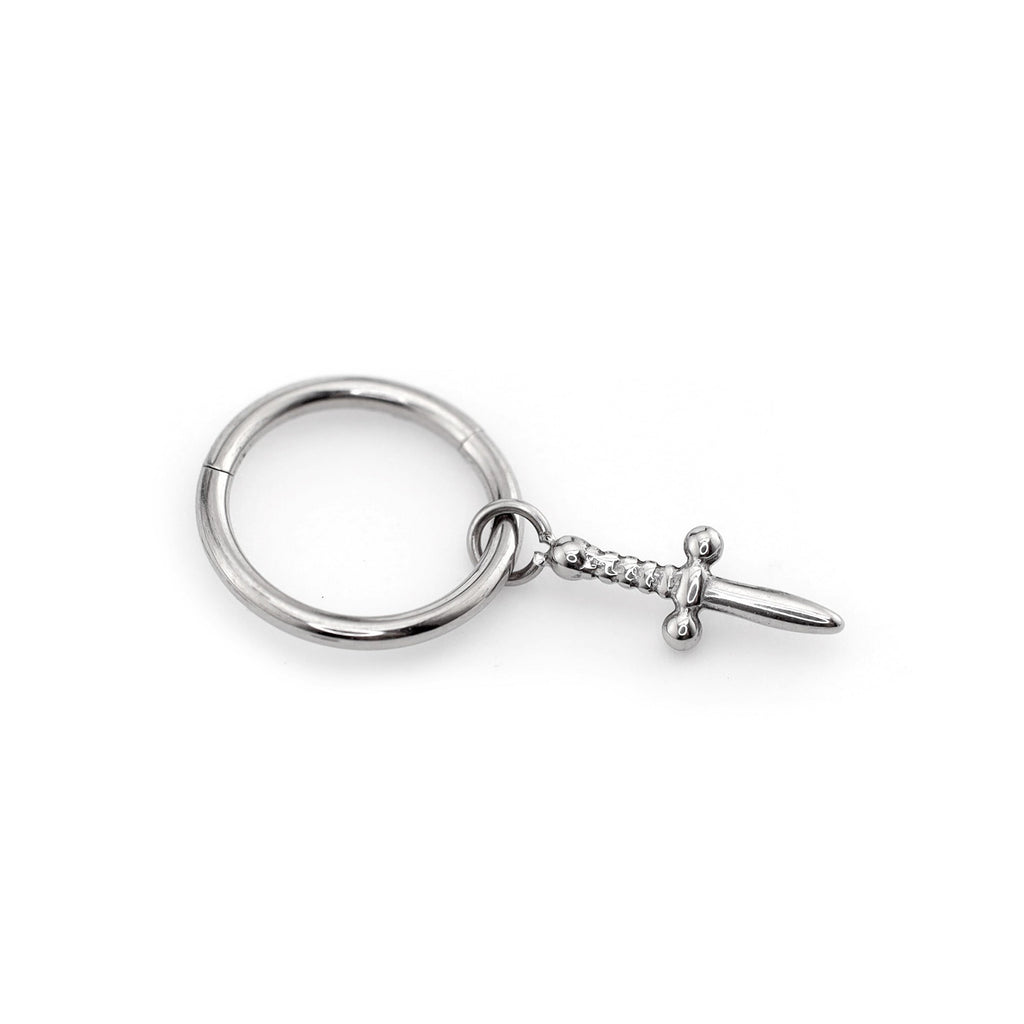 Dagger Pendant Titanium Segment Hoop