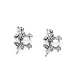CZ Butterfly Dangle Stainless Steel Ear Studs