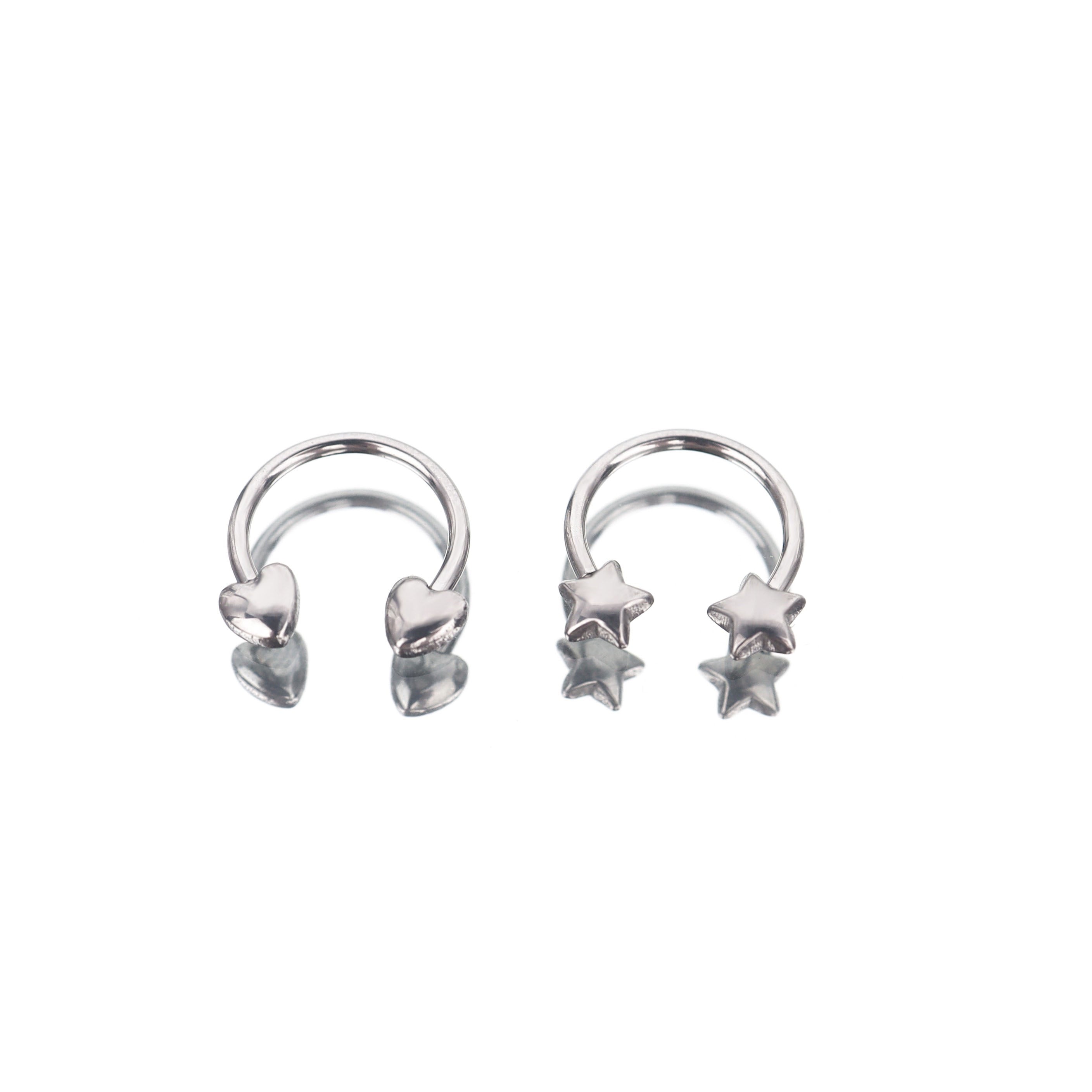 Star & Heart Horseshoe Septum Ring