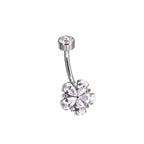 Cherry Blossom Titanium CZ Belly Ring