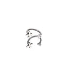 Gothic Cross Internally Threaded Stainless Steel Horseshoe Ring