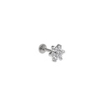 High-Shine CZ Floral Titanium Ear Studs