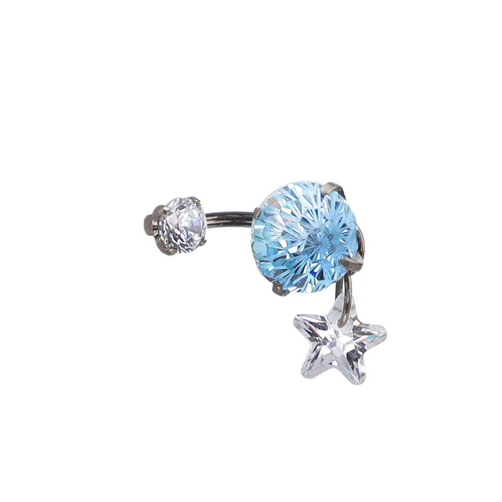 Fireworks CZ star Pendant Titanium Horseshoe Ring