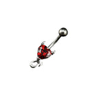 Devil Heart CZ stainless steel Belly Ring