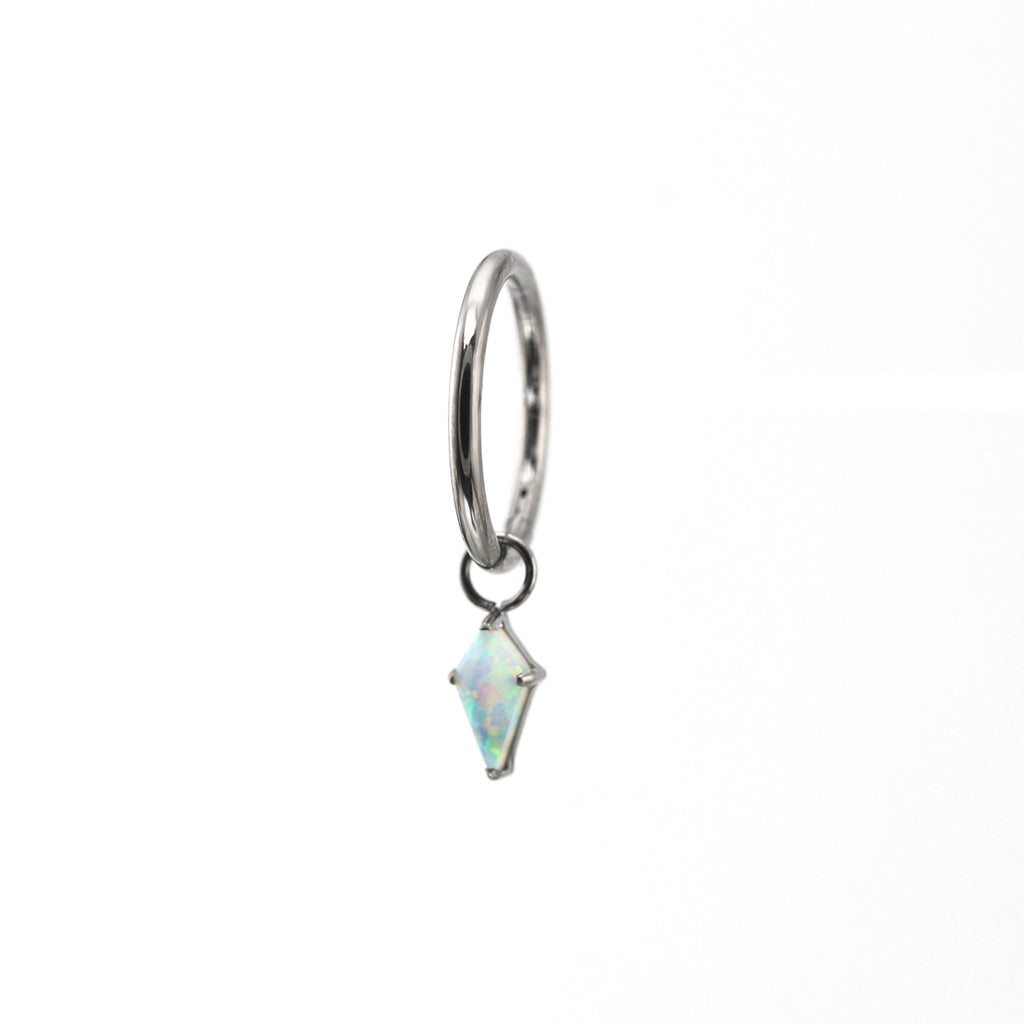 Opal Rhombic Pendant Titanium Segment Hoop