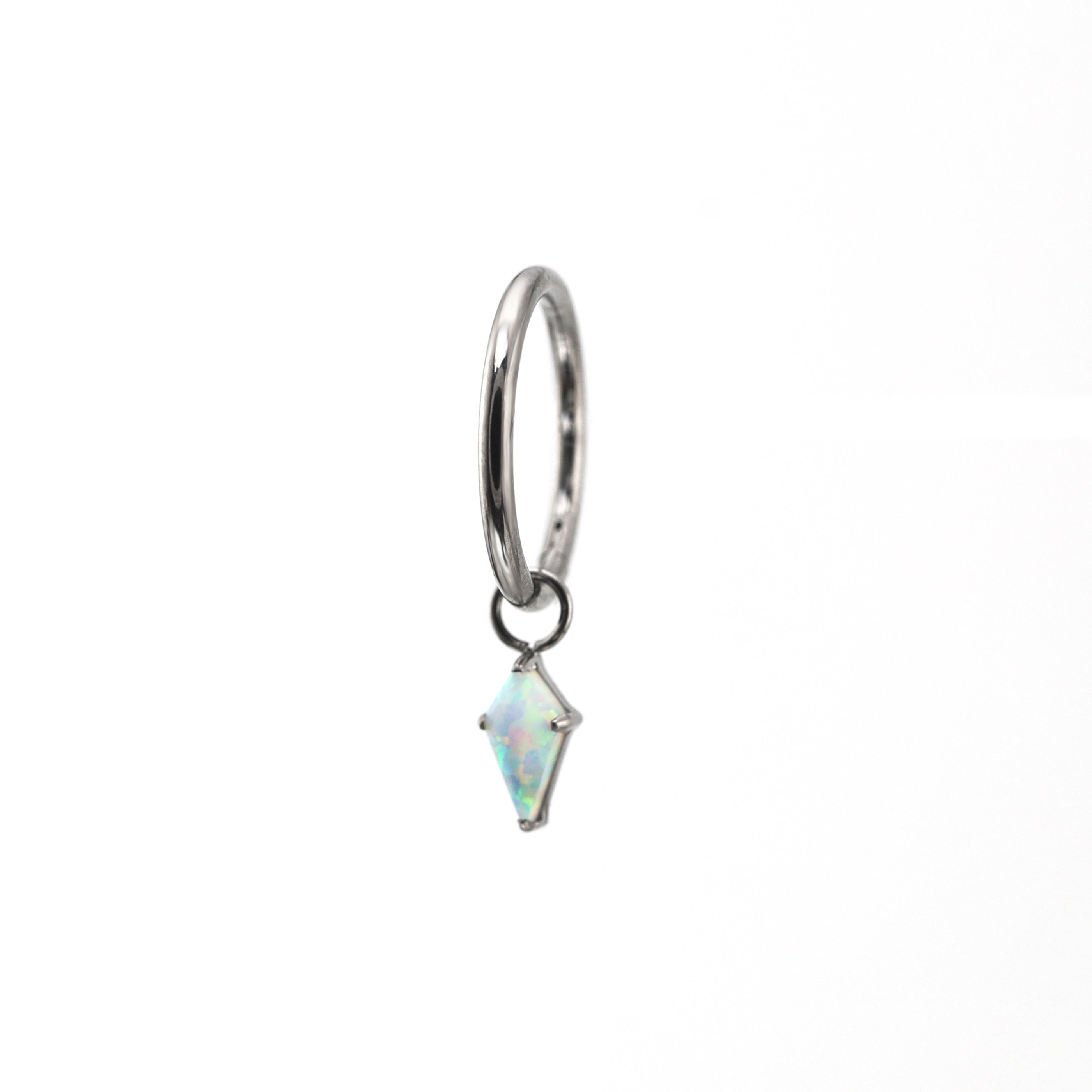 Opal Rhombic Pendant Titanium Segment Hoop