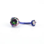 Round CZ Titanium Belly Ring