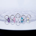 Triangle CZ stainless steel Segment Hoop