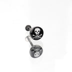 Resin Oil Slick Skull Stainless Steel Lip Ring