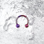16G CZ Titanium Horseshoe Ring