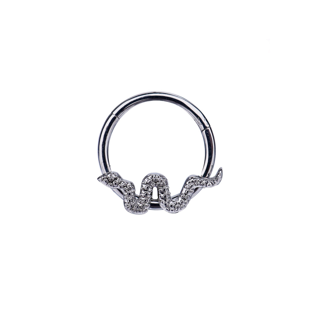 Engraved Serpent stainless steel Segment Ring