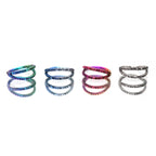 Double Hoop Engraved Titanium Segment Hoop