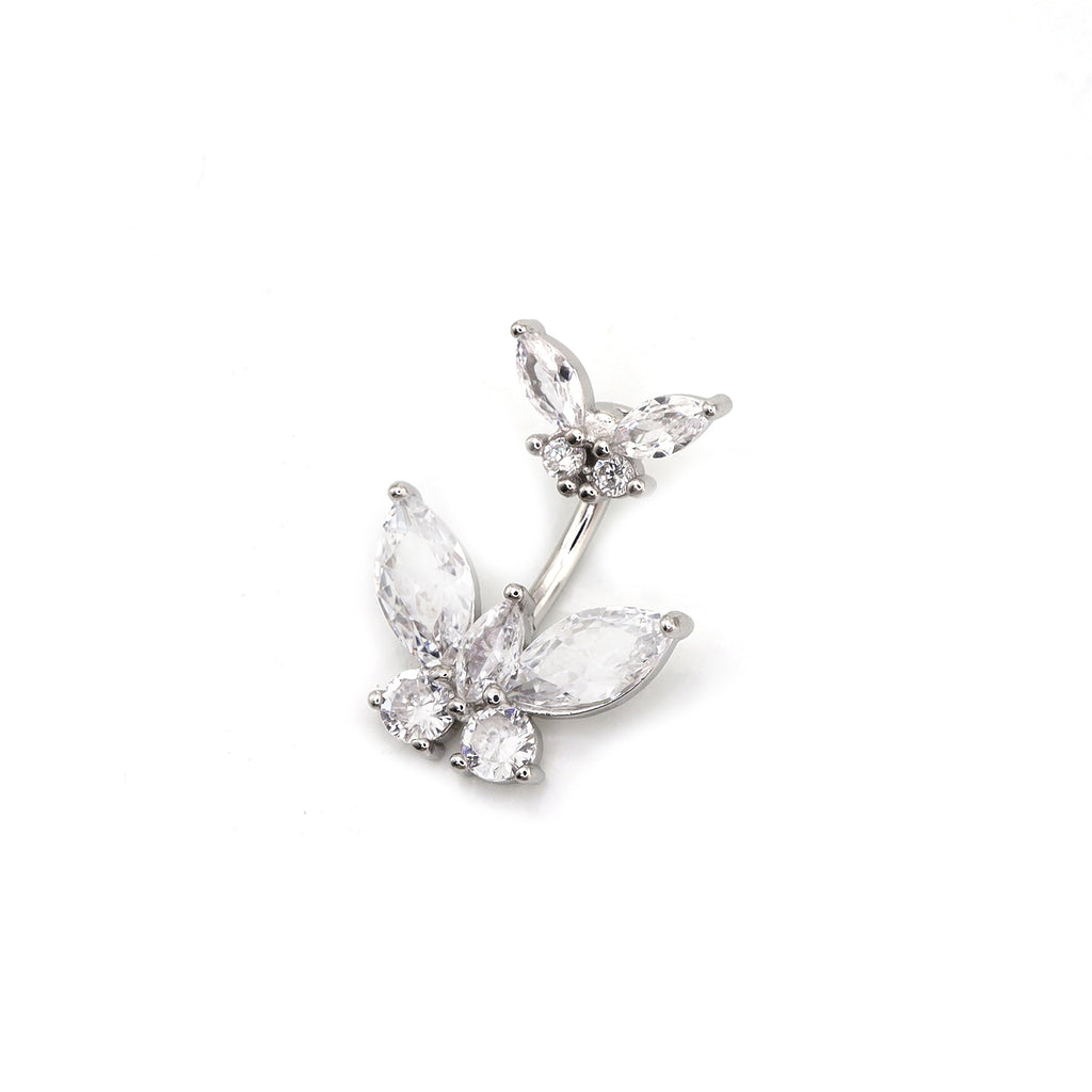 Butterfly CZ S925 Sterling Silver Belly Ring