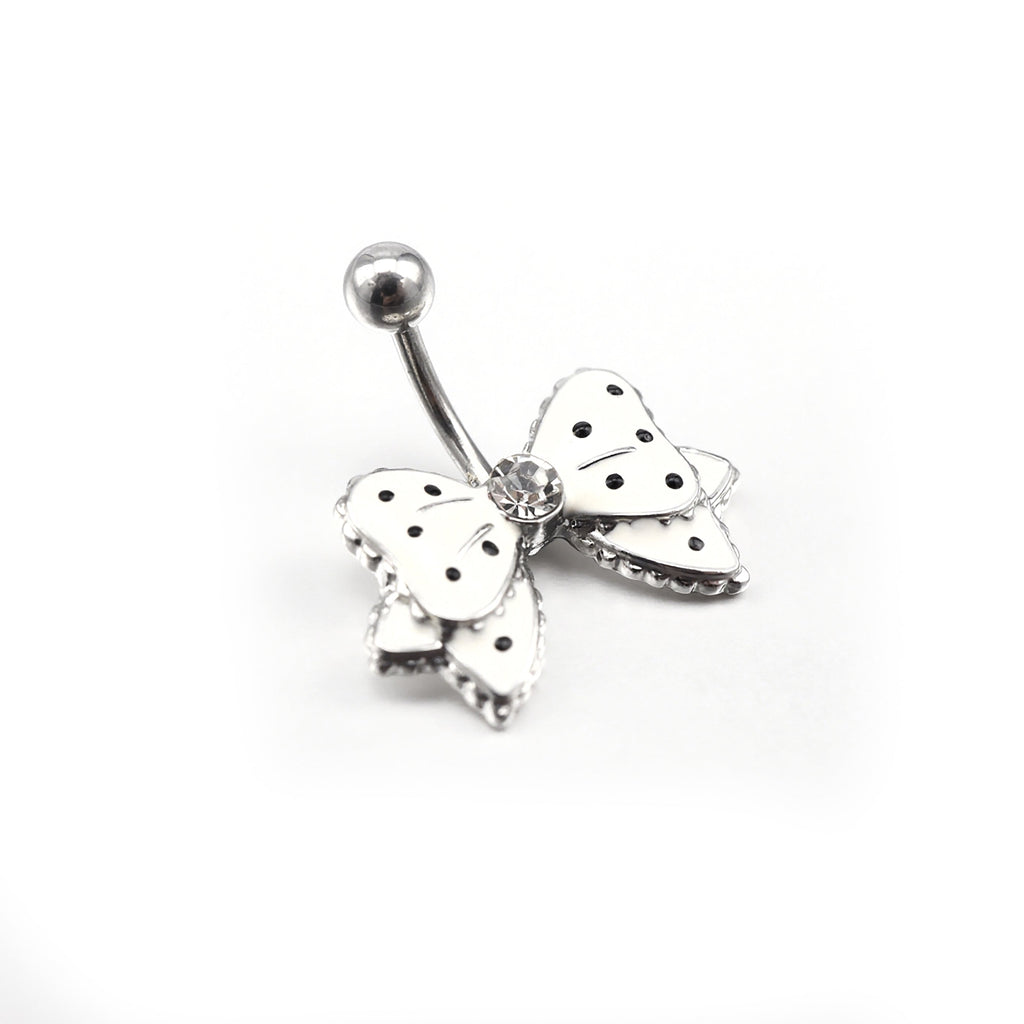 Butterfly Crystal Stainless Steel Belly Ring