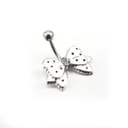 Butterfly Crystal Stainless Steel Belly Ring