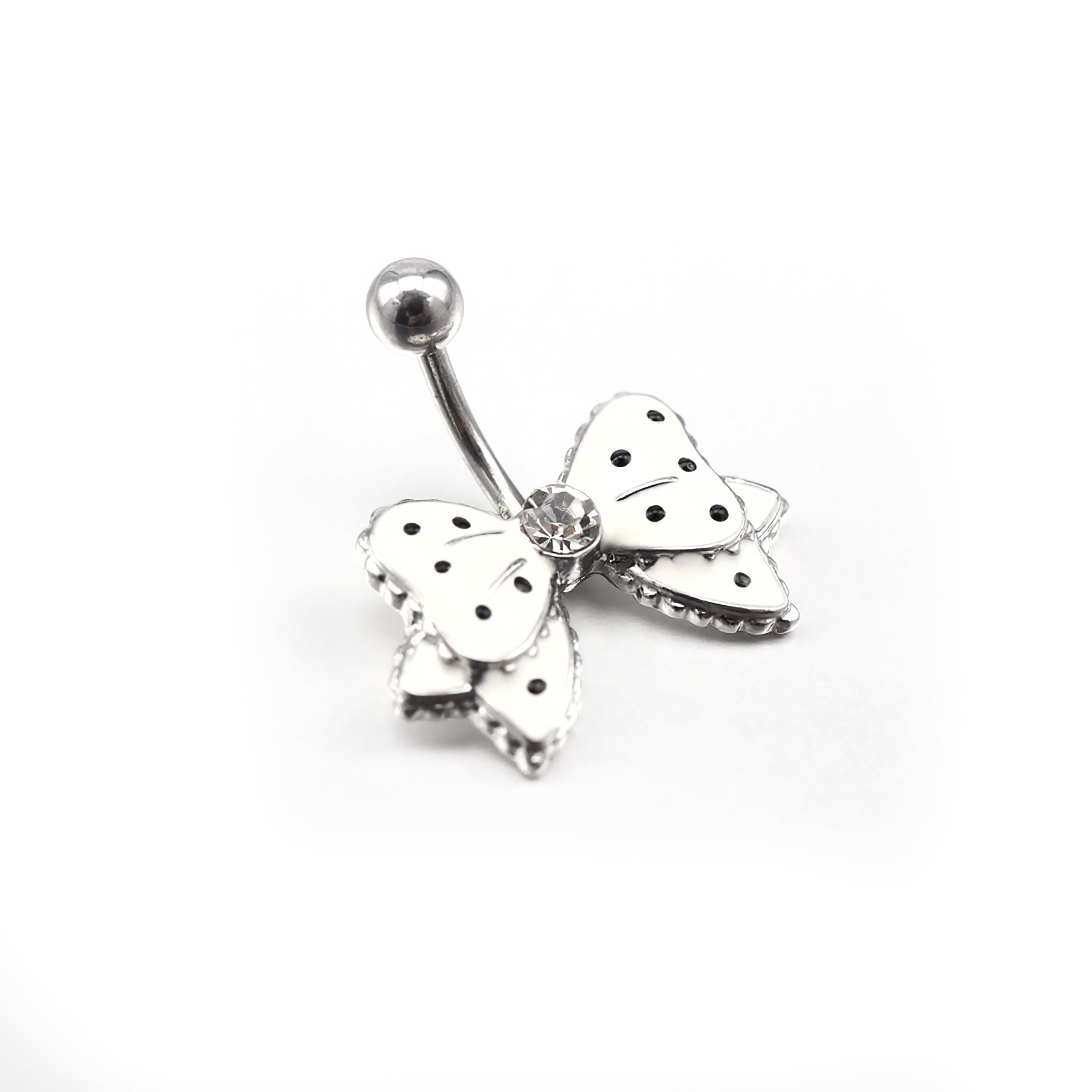 Butterfly Crystal Stainless Steel Belly Ring