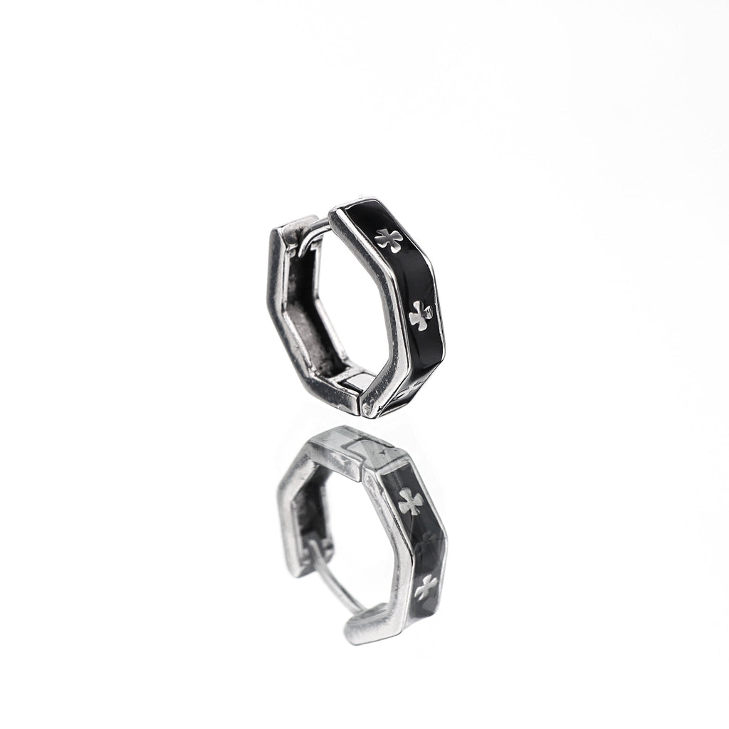 Oil Slick Cross Stainless Steel Earrings