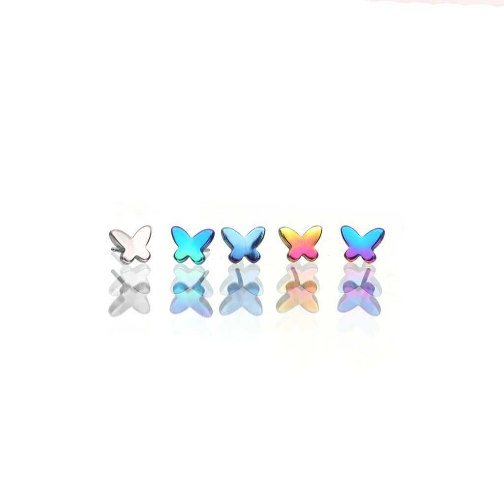 Colorful Gradient Butterfly Titanium - Nose/Ear Stud