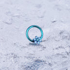 Floral Opal Titanium Segment Hoop