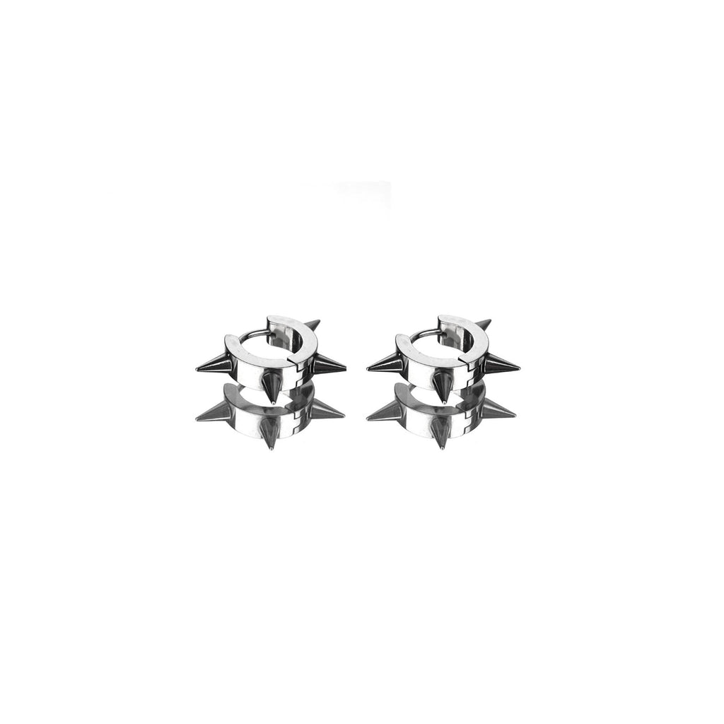 4-Spike Stainless Steel Earrings