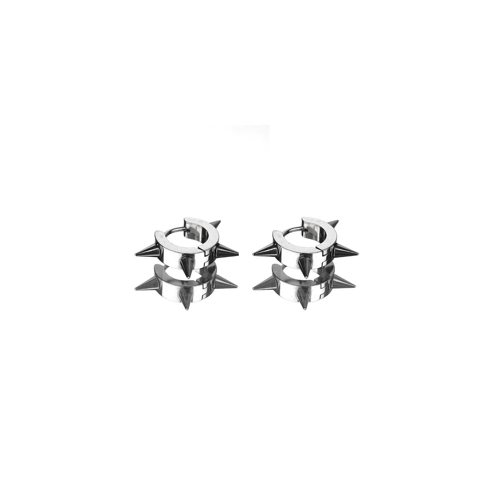 4-Spike Stainless Steel Earrings