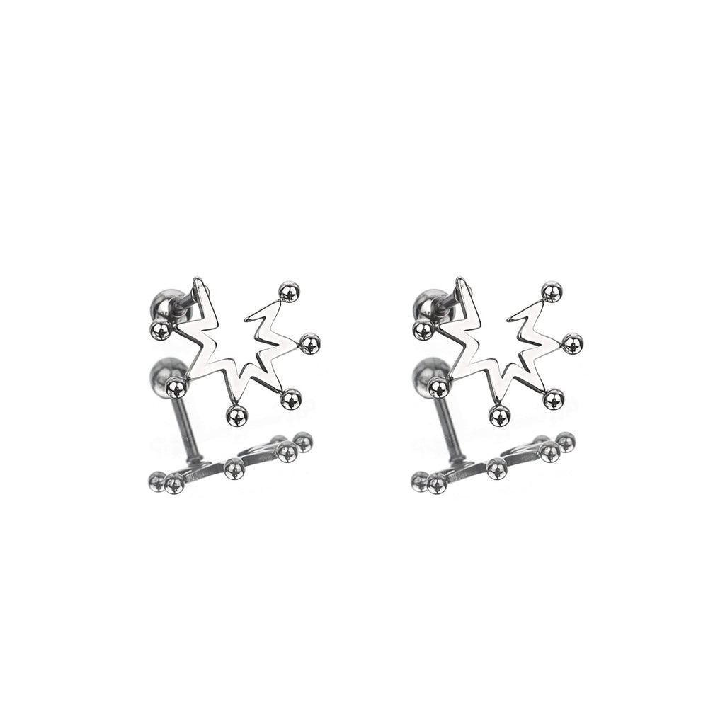 Exploding Firework Externally Threaded Stainless Steel Ear Studs