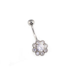 CZ Snowflake S925 Sterling Silver Belly Ring