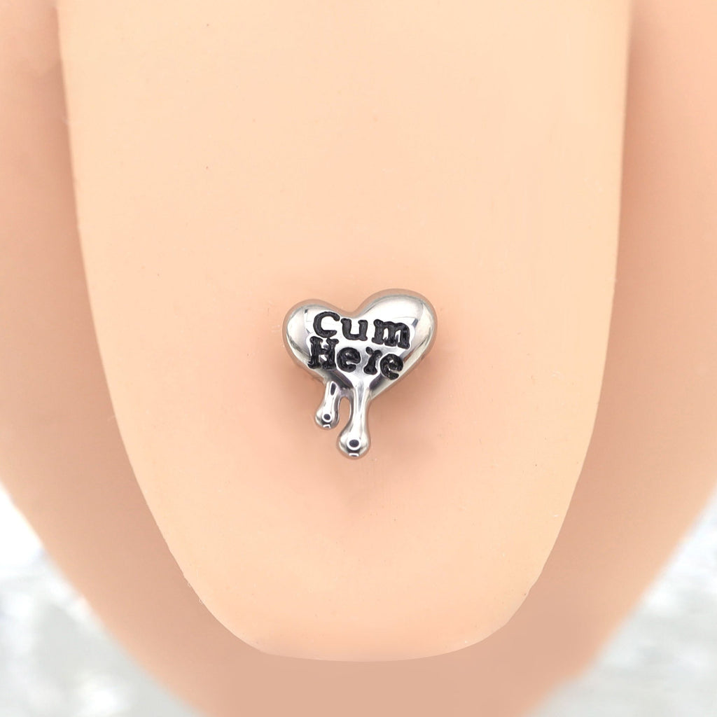 Melted Heart Titanium tongue stud