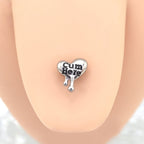 Melted Heart Titanium tongue stud