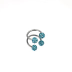 Full CZ Ball Horseshoe Ring