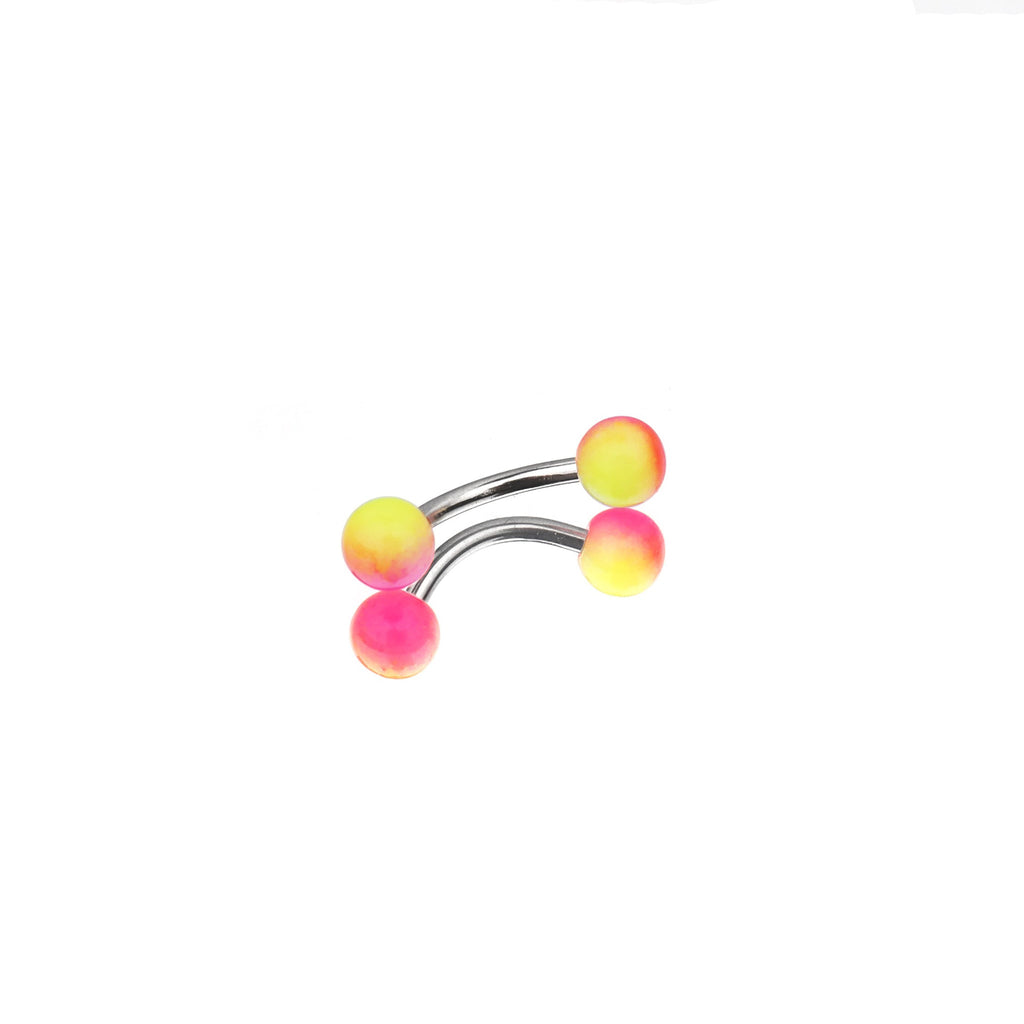 Acrylic Color Block Ball Brow Studs