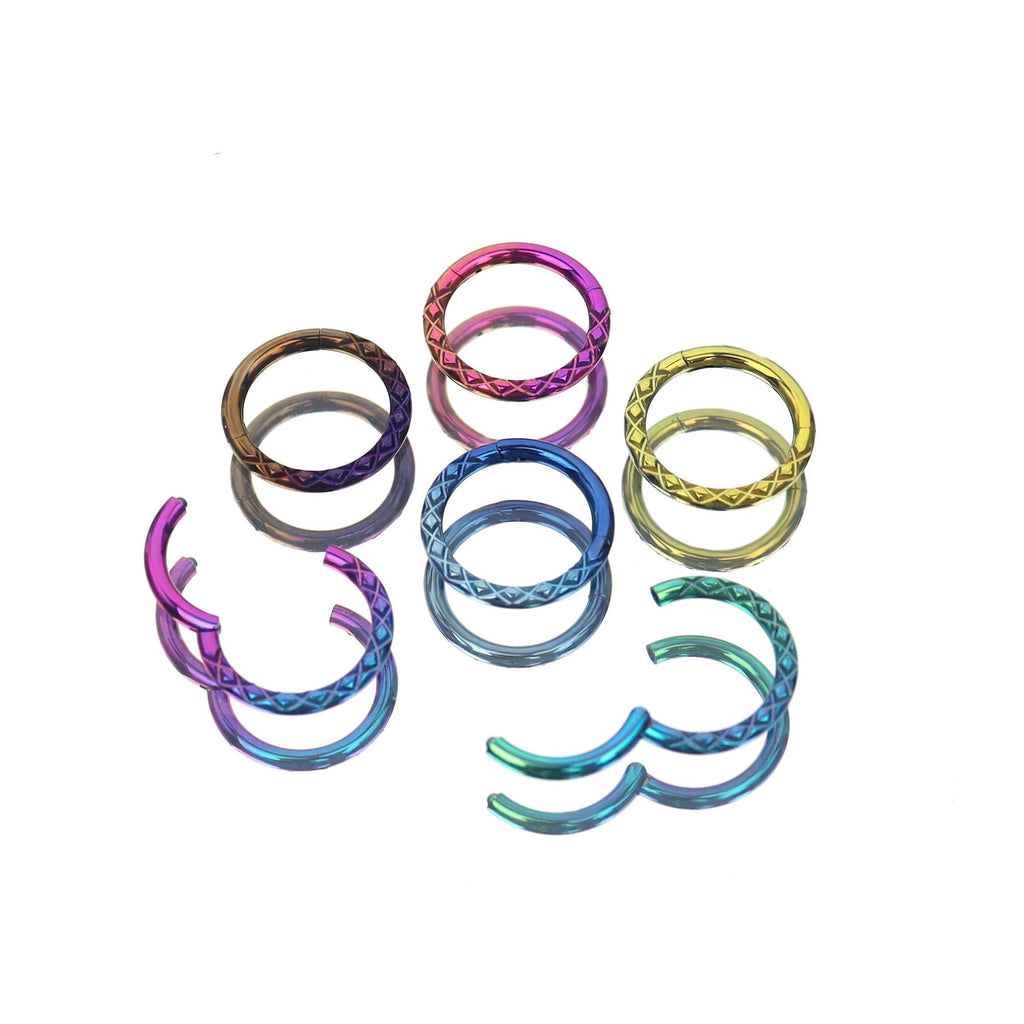 16G Snake Texture Titanium Segment Hoop