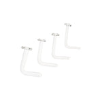 8PCS L-shaped Glass Needle Clear Nose Stud Set
