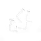 8PCS L-shaped Glass Needle Clear Nose Stud Set