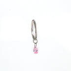 Drop-shaped Rainbow CZ Pendant Titanium Segment Hoop