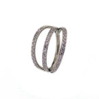 Triple Row CZ Titanium Clicker Ring