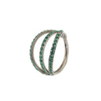 Triple Row CZ Titanium Clicker Ring