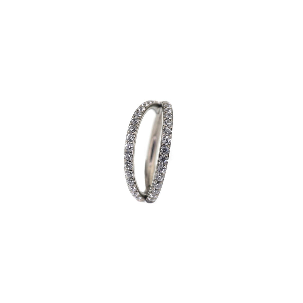 Double Row CZ Titanium Clicker Ring