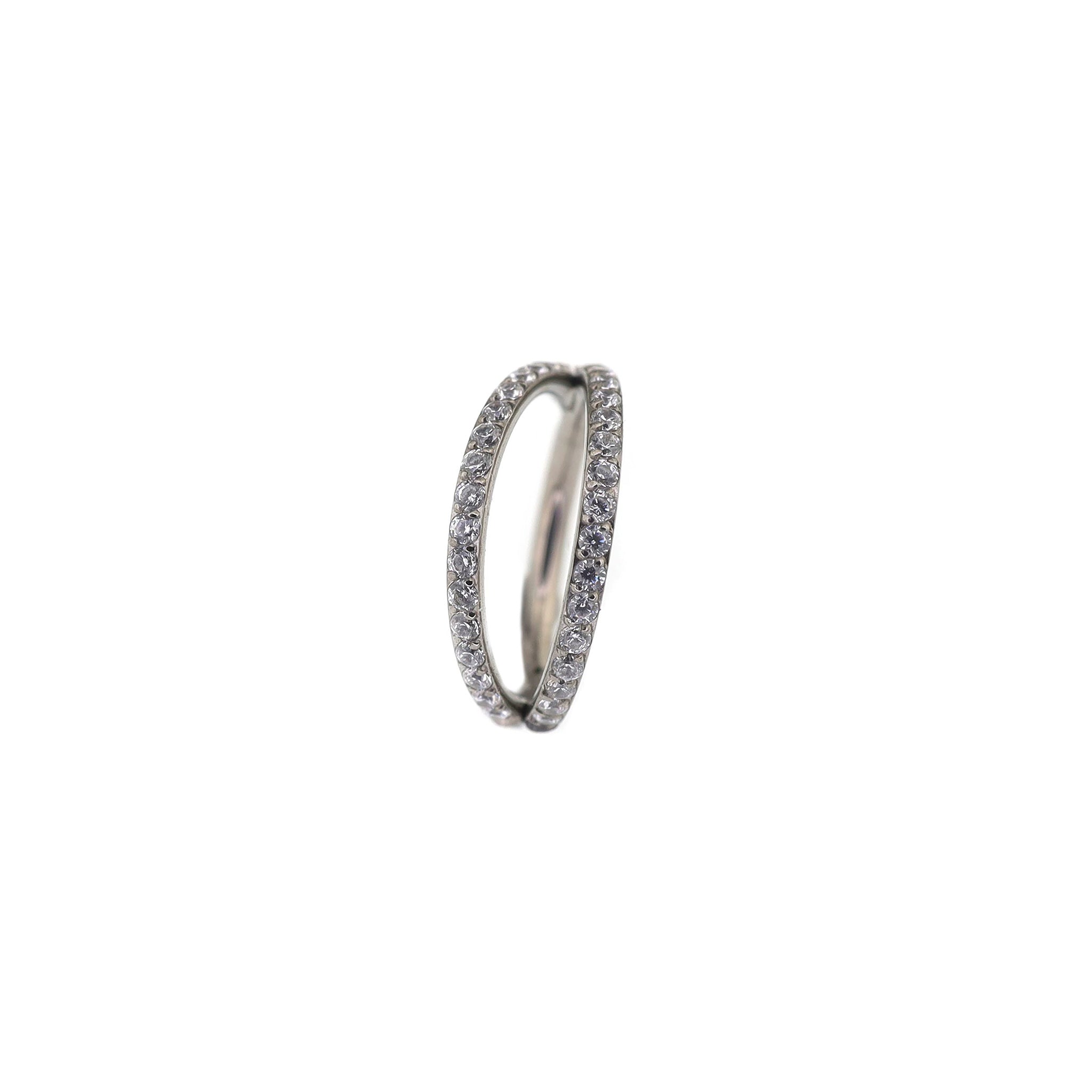 Double Row CZ Titanium Clicker Ring