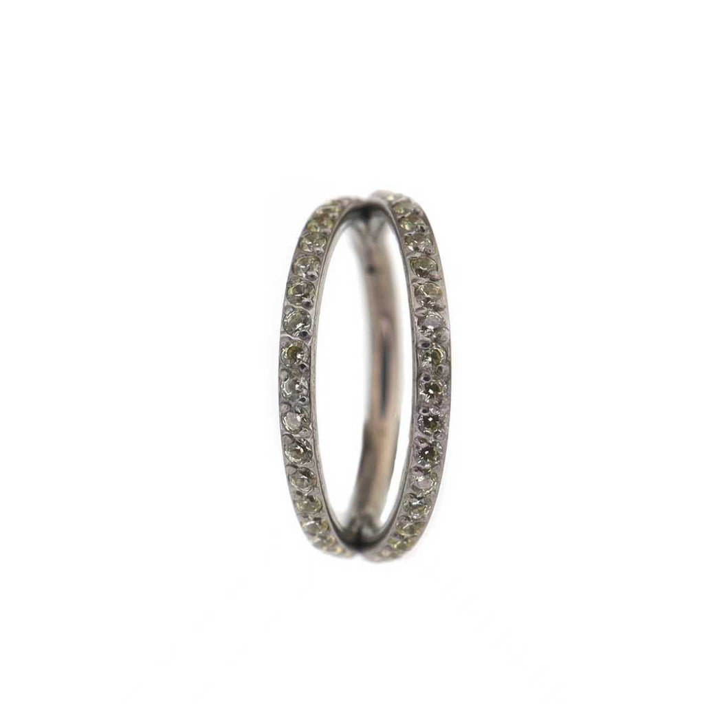 Double Row CZ Titanium Clicker Ring