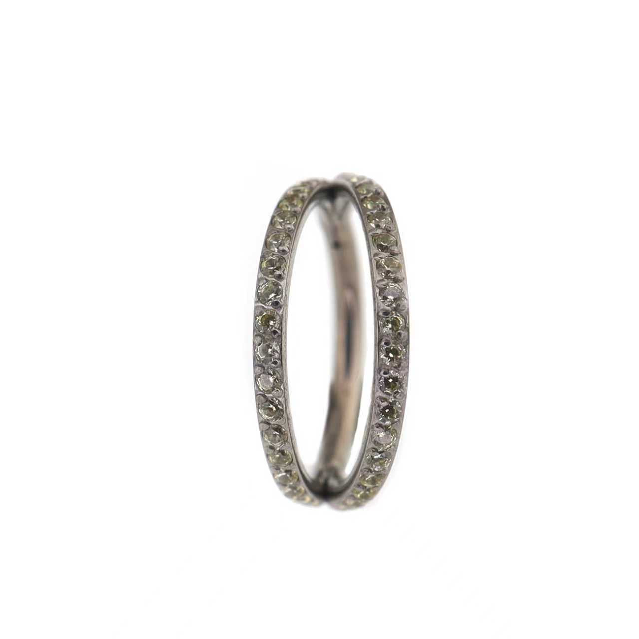 Double Row CZ Titanium Clicker Ring