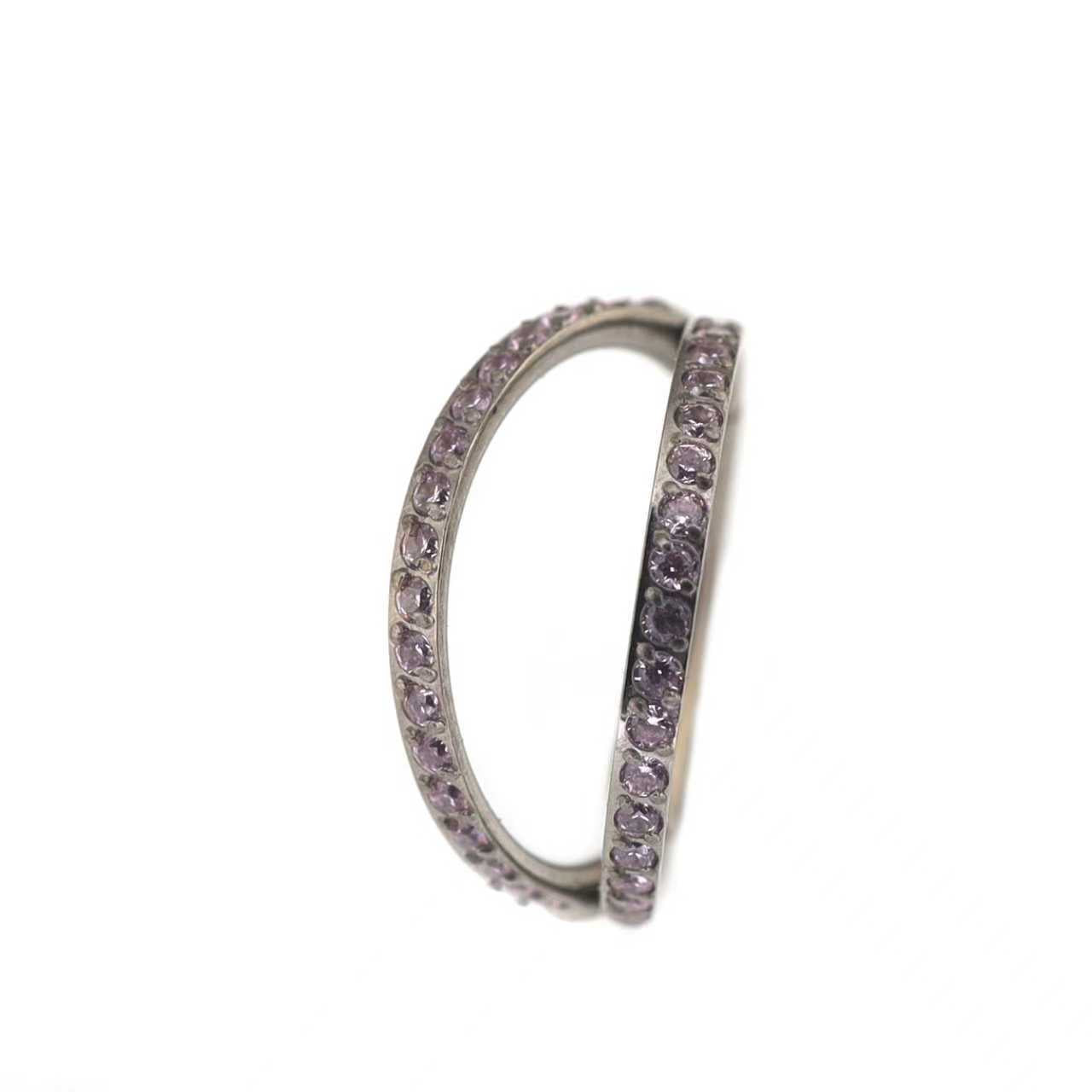 Double Row CZ Titanium Clicker Ring