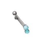 14G  Titanium  CZ Internally Threaded Barbell