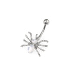 Spider CZ stainless steel Belly Ring