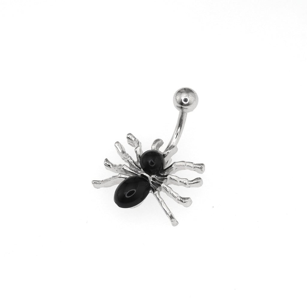 Spider CZ stainless steel Belly Ring