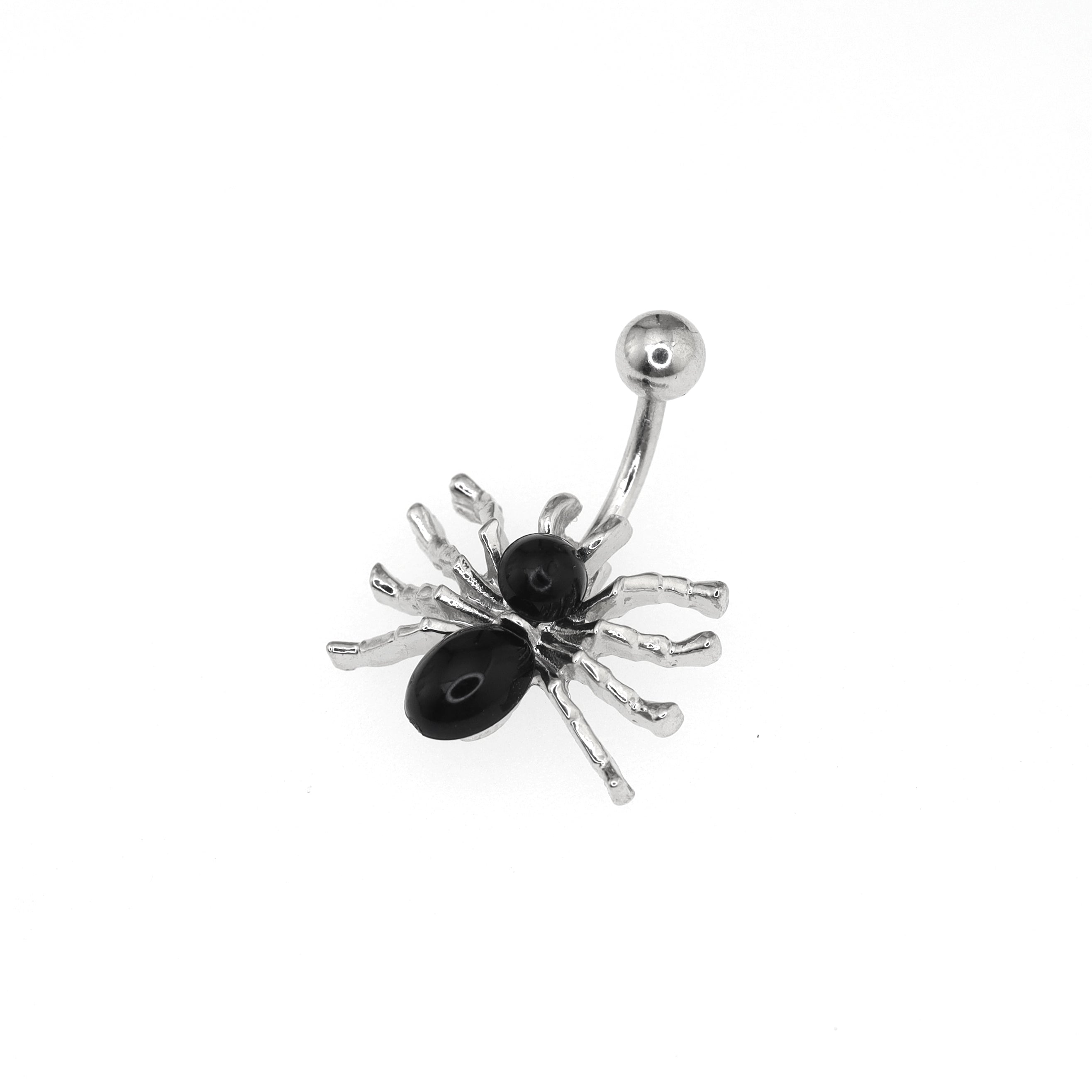 Spider CZ stainless steel Belly Ring